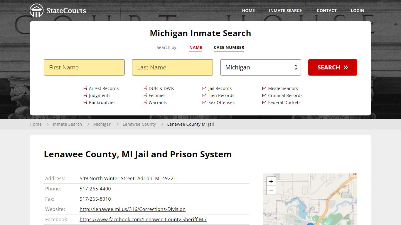 Lenawee County MI Jail Inmate Records Search, Michigan - StateCourts